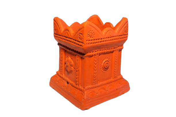 Handmade Terracotta Tulsi Pot | TulsiMadam with Drainage Hole at Bottom 