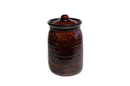 VAH Ceramic Round Jar 1000ml Handmade Chocolate Brown Barani 