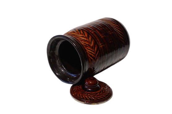 VAH Ceramic Round Jar 1000ml Handmade Chocolate Brown Barani 