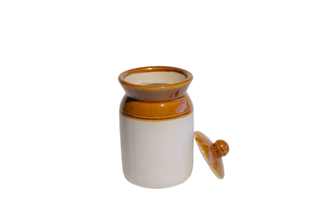 Vins i Kg Ceramic Pickle Jar with Lid | Dining Table Container | Canister | Barni  (Pack of 1)