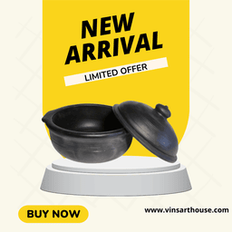 Traditional Black Clay Earthen Pot | Mann Vaasam | Sambar Paanai