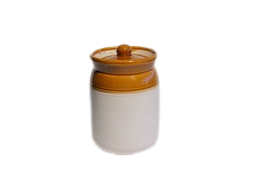 Handicrafts Ceramic Pickle Jars with Lid | Barni Achar Containers Storage Jar for Spice Pickle Chatni Acher ( 1000 ml)