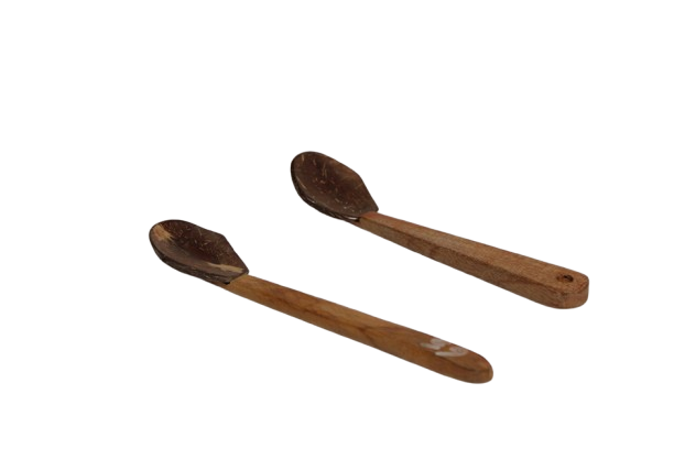 Mann Vaasam Coconut Sheel Wooden Cooking Spoon | Pickle Spoons | Chiratta Thavi Set of 3  