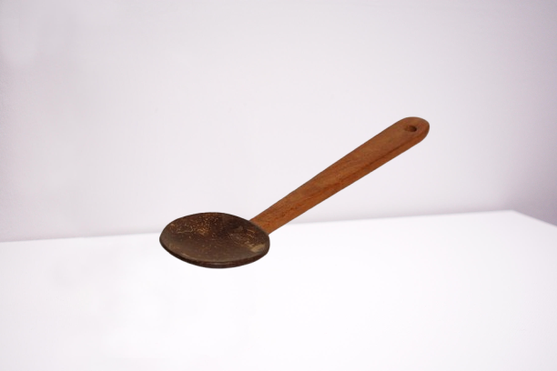 Mann Vaasam Coconut Sheel Wooden Cooking Spoon | Pickle Spoons | Chiratta Thavi Set of 3  