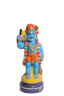 Mann Vaasam Karuppasamy Idol Kaval deivam golu Doll for Durga Puja Decorative Showpiec Multicolor