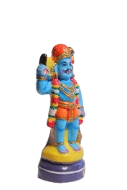 Mann Vaasam Karuppasamy Idol Kaval deivam golu Doll for Durga Puja Decorative Showpiec Multicolor