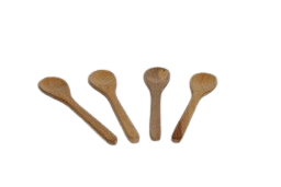 4 Piece Big Bear teak Wood Spoon set for Cooking & Serving | No Added Color or Polish
