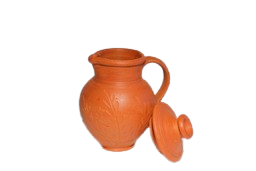 Mann Vaasam  Clay Preseasoned Water Jug with Lid | 1000ml
