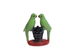 Ceramic Pair of Parrot Sitting on Grapes Figurine for Home & Office Decor Decorative Showpiece |17cm ( Ceramic, Green )  