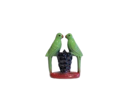 Ceramic Pair of Parrot Sitting on Grapes Figurine for Home & Office Decor Decorative Showpiece |17cm ( Ceramic, Green )  