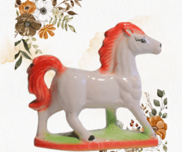 Horse Statue Idol for Home & Office Decor | Handmade Feng Shui Showpiece for Vastu Decorative Showpiece | 3.5 cm (Ceramic , White & Blue) 