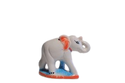 Vins Elephant Idol for Home & Office Decor | Handmade Elephant Statue for Pooja & Vastu Decorative Showpiece | 13 cm | (Ceramic , White & Brown)     