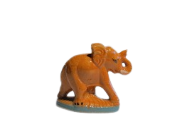 Vins Elephant Idol for Home & Office Decor | Handmade Elephant Statue for Pooja & Vastu Decorative Showpiece | 13 cm | (Ceramic , White & Brown)     