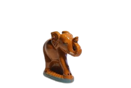 Vins Elephant Idol for Home & Office Decor | Handmade Elephant Statue for Pooja & Vastu Decorative Showpiece | 13 cm | (Ceramic , White & Brown)     