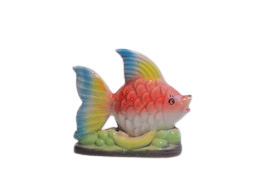 Vins Ceramic Fish Figurine for Good Luck & Gifts | Handcrafted Fish Statue Decorative Showpiece - 16cm (Ceramic , Blue)