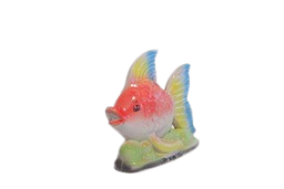 Vins Ceramic Fish Figurine for Good Luck & Gifts | Handcrafted Fish Statue Decorative Showpiece - 16cm (Ceramic , Blue)