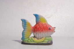 Vins Ceramic Fish Figurine for Good Luck & Gifts | Handcrafted Fish Statue Decorative Showpiece - 16cm (Ceramic , Blue)