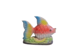 Vins Ceramic Fish Figurine for Good Luck & Gifts | Handcrafted Fish Statue Decorative Showpiece - 16cm (Ceramic , Blue)