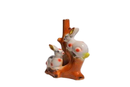 Vins Pair of Rabbit On Sitting in Tree Decorative Showpiece - 18 cm (Ceramic , Multi color)