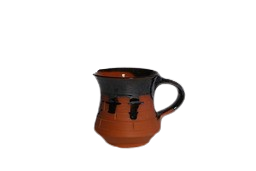 Pack of 2 Clay Handcrafted High - Neck Design Microwave Safe Tea Cup ,120ml Each (Brown, Cup)