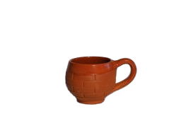 Set of 2 Ceramic Coated Clay Kulhad Tea Cups (Brown, Cup Set)