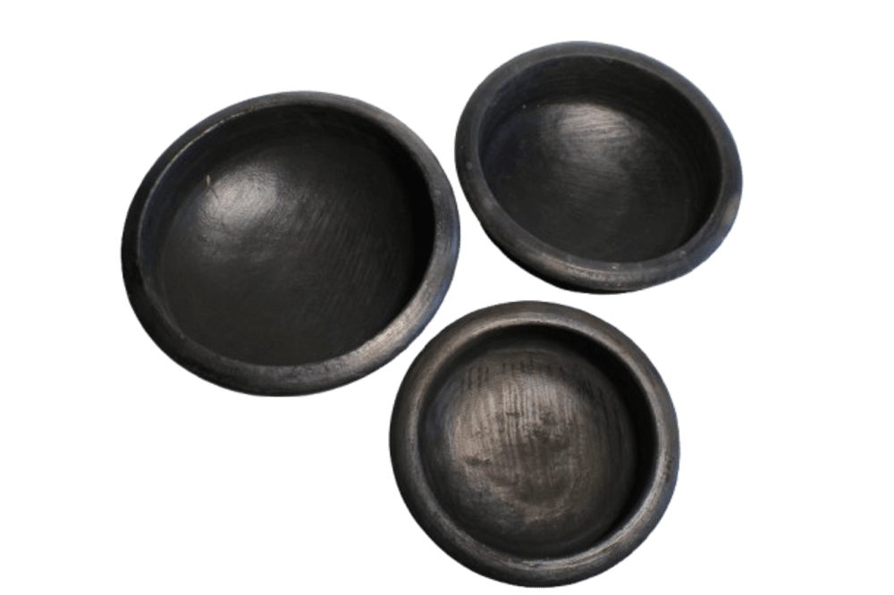 Hand Made Clay Black Chatti