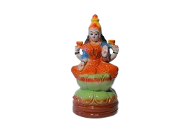 Laxmi Devi on Lotus | Goddess Laxmi Idol Perfrect for Home Decor & Golu Festival Idols