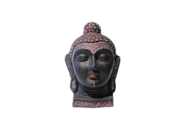 Black Design Buddha Head Statue Home Holy Ganges Natural Clay  