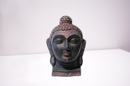Black Design Buddha Head Statue Home Holy Ganges Natural Clay  