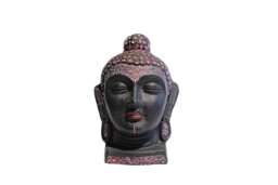 Black Design Buddha Head Statue Home Holy Ganges Natural Clay  