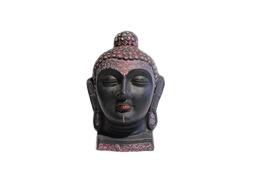 Black Design Buddha Head Statue Home Holy Ganges Natural Clay  