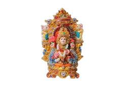 Vins art House Eco Friendly 6 inch Laxmi Murti Decorated with Cloths & Artificial Stones Glou Idols
