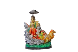 VAH Arjun & Shree Krishna Rath Chariot Horses Golu Doll Showpiece for Navaratri | Dasara Festivals Idols  