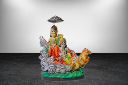 VAH Arjun & Shree Krishna Rath Chariot Horses Golu Doll Showpiece for Navaratri | Dasara Festivals Idols  