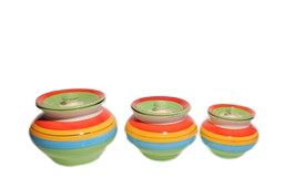 Eva Ceramic Jars & Containers with Lid Ceramic Handi Jars for Kitchen Storage Jar (Pack of 3pcs)