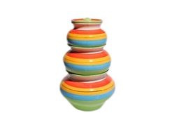 Eva Ceramic Jars & Containers with Lid Ceramic Handi Jars for Kitchen Storage Jar (Pack of 3pcs)