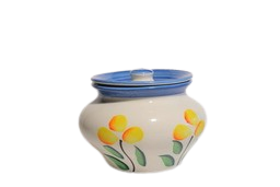 Vins Ceramic Handi with Lid Multicolor | Painted Curd Handi | Sauce Pot Storage Jar