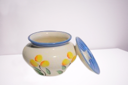 Vins Ceramic Handi with Lid Multicolor | Painted Curd Handi | Sauce Pot Storage Jar